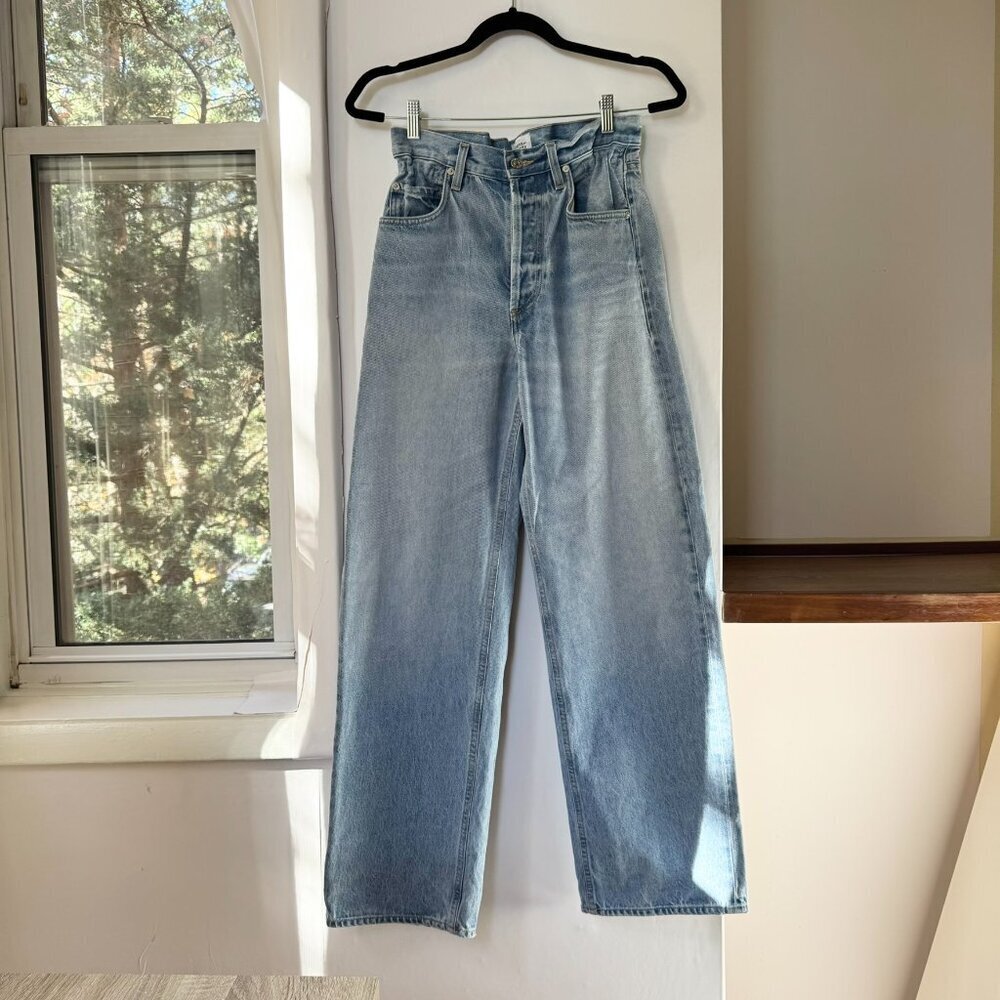 Citizens of Humanity Gwendoline Scrunch Wide Leg Jeans Dakota Blue 24 - Picture 14 of 17